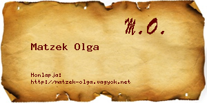 Matzek Olga névjegykártya