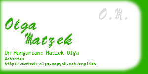 olga matzek business card